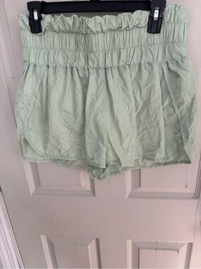 Free People FP Movement Women's Sz L Turquoise Mint The Way Home Pull On Shorts